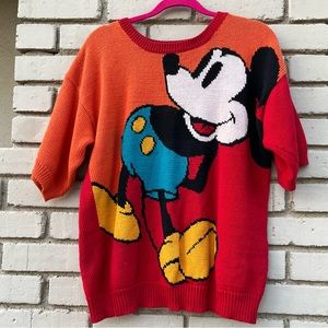 Vtg Disney Mickey & Co. Mickey Mouse Short-sleeve Sweater Top - Size Medium